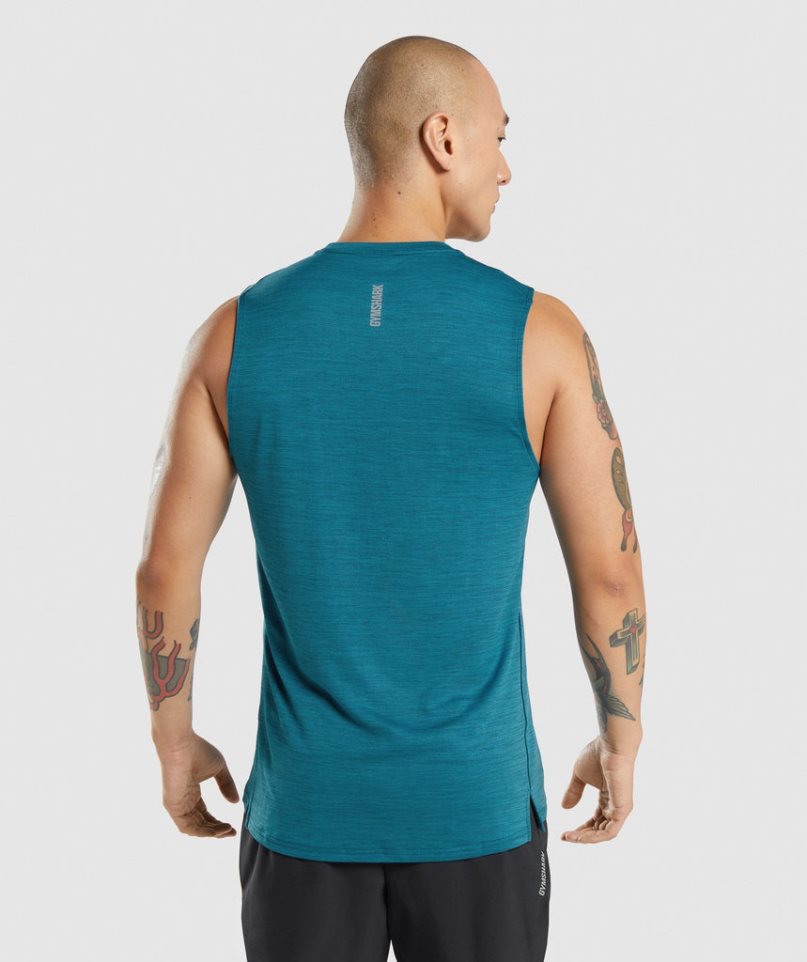 Men's Gymshark Speed Tanks Turquoise | CA AD1N37